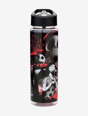 Nightmare Before Christmas Tonal Collage Water Bottle NWT